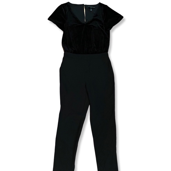 White House Black Market Velvet bodice jumpsuit in black - Picture 2 of 3